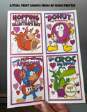 Valentine Cards Set of 4. Digital Printable