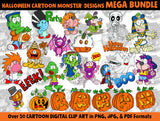 Lil Monsters Cartoon Digital Clip Art