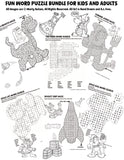 Printable Puzzle Bundle– Farm, Outer Space & Prehistoric Activities