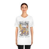 Blues Whiskey Inspired Cartoon Rock and Roll White Tee