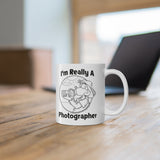 Photographer Male Day Job Necessary Evil Coffee Mug 11oz