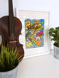 Classic Rock Glam Rock Music Cartoon 8 x 10 Framed print