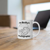 Photographer Female Day Job Necessary Evil Coffee Mug 11oz