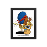 Classic Rock Woodstock Inspired Cartoon 8 x10 Framed Print