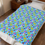 Pink Lemonade Blue Seamless Velveteen Plush Blanket