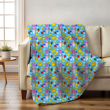 Pink Lemonade Blue Seamless Velveteen Plush Blanket