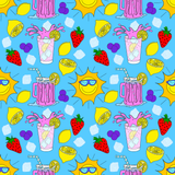 Pink Lemonade Blue Seamless Velveteen Plush Blanket