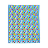 Pink Lemonade Blue Seamless Velveteen Plush Blanket
