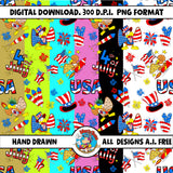 Fourth of July Seamless Pattern Bundle