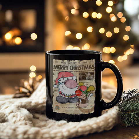 Lil Santa Christmas Cartoon 11oz Black Mug