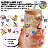 Fourth of July UVDTF Glass Can Wrap