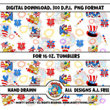 Fourth of July UVDTF Glass Can Wrap