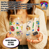 Back To School UVDTF Glass Can Wrap