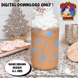 Christmas Snowflakes UVDTF Glass Can Wrap