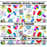 Summer Fun UVDTF Glass Can Wrap