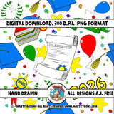 Graduation 2026 Single Seamless Pattern Digital