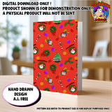 Christmas Seamless Pattern Digital 300 d.p.i. 12" x 12"