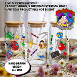 Back To School UVDTF Glass Can Wrap
