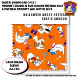 GHOSTS SEAMLESS SCALED PATTERN ORANGE