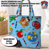 BACK TO SCHOOL SEAMLESS PATTERN BLUE