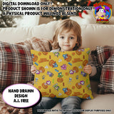 GHOSTS SEAMLESS SCALED PATTERN YELLOW