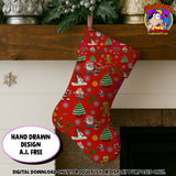 Merry Christmas Seamless Pattern Digital 300 d.p.i. 12" x 12" (Copy)