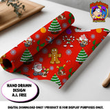 Merry Christmas Seamless Pattern Digital 300 d.p.i. 12" x 12" (Copy)
