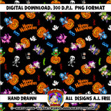 HALLOWEEN SEAMLESS SCALED PATTERN BLACK