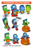 Lil Monsters Cartoon Digital Clip Art