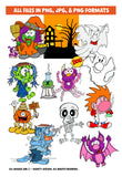 Lil Monsters Cartoon Digital Clip Art