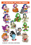 Lil Monsters Cartoon Digital Clip Art