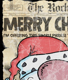 Christmas Artwork 16"x 20" Original Lil Santa Cartoon Print