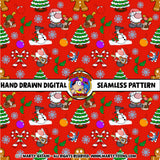 Merry Christmas Seamless Pattern Digital 300 d.p.i. 12" x 12" (Copy)