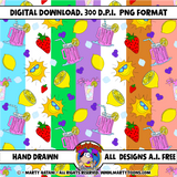 Pink Lemonade Digital Seamless Pattern Bundle