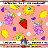 Pink Lemonade Single Digital Seamless Pattern Peach