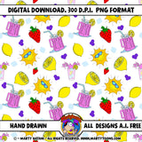 Pink Lemonade Single Digital Seamless Pattern