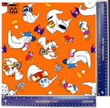 GHOSTS SEAMLESS TILE PATTERN ORANGE