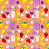 Pink Lemonade Digital Seamless Pattern Bundle