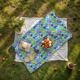 Pink Lemonade Blue Seamless Velveteen Plush Blanket