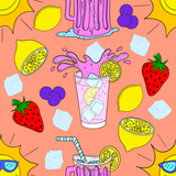Pink Lemonade Digital Seamless Pattern Bundle