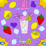 Pink Lemonade Digital Seamless Pattern Bundle