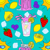 Pink Lemonade Digital Seamless Pattern Bundle