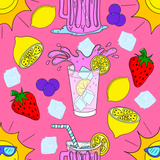 Pink Lemonade Digital Seamless Pattern Bundle