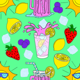 Pink Lemonade Digital Seamless Pattern Bundle