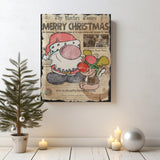 Christmas Artwork 16"x 20" Original Lil Santa Cartoon Print