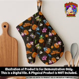 HALLOWEEN SEAMLESS SCALED PATTERN BLACK