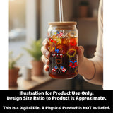 Fourth of July UVDTF Glass Can Wrap