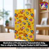 GHOSTS SEAMLESS SCALED PATTERN YELLOW