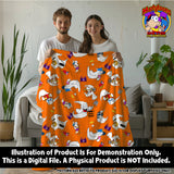 GHOSTS SEAMLESS SCALED PATTERN ORANGE