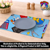 BACK TO SCHOOL SEAMLESS PATTERN BLUE